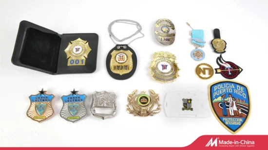 Cina Personalizzato Metallo 3D Oro Argento Smalto Stampa Ricamo Tessuto Polizia Esercito Militare Polizia Marina Trofeo Premi Spalla Braccio Petto Bandiera Spilla Distintivo